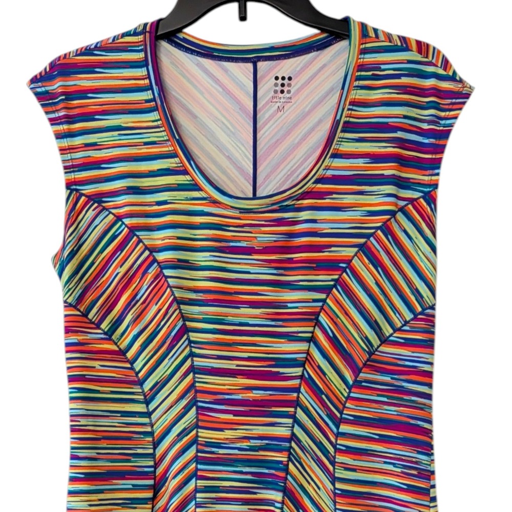 Title Nine Dream Dress Rainbow Womens Medium Striped Sleeveless Athletic - Picture 3 of 9